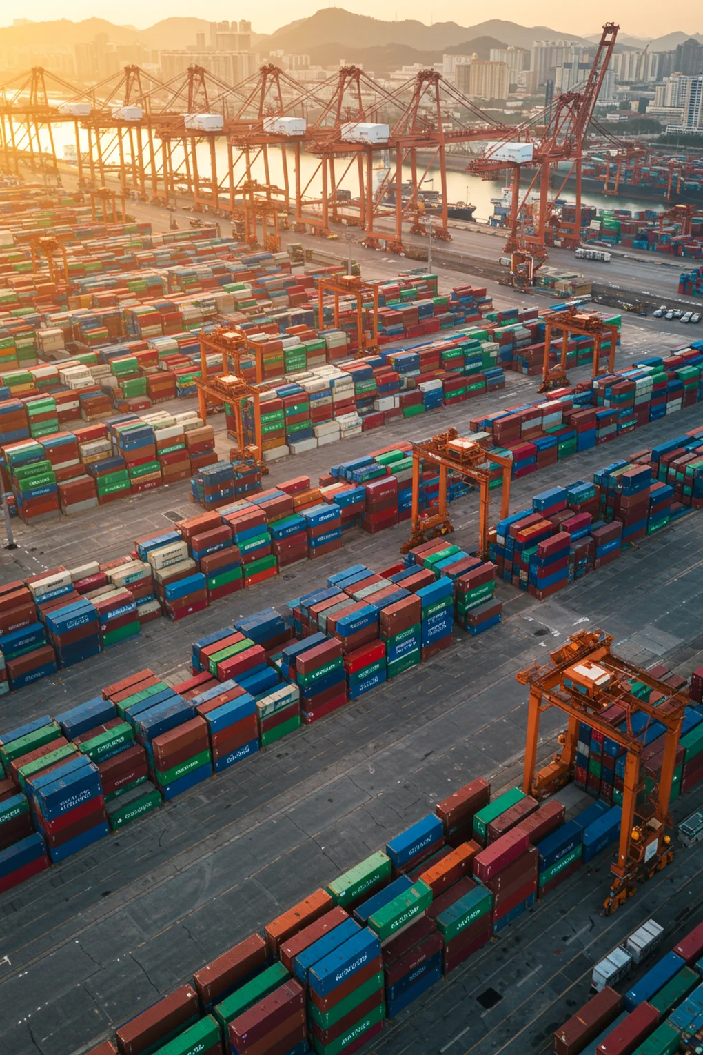 Shipping container yard in Shenzhen, China